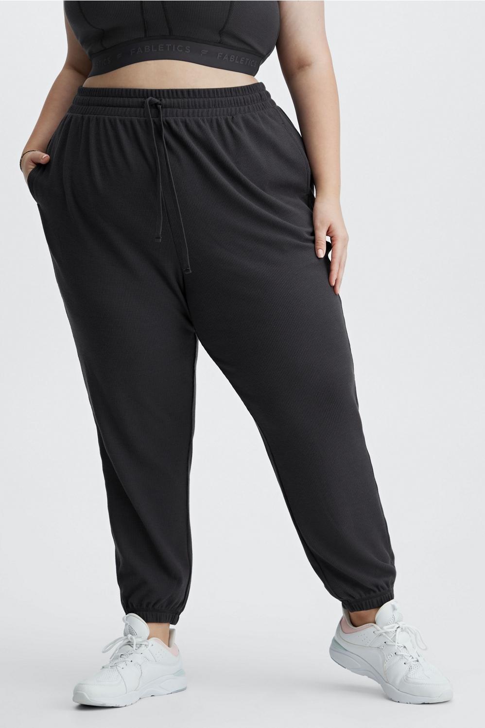 Fabletics Go-To Waffle Sweatpant Womens Pewter plus Size 4X Product Image