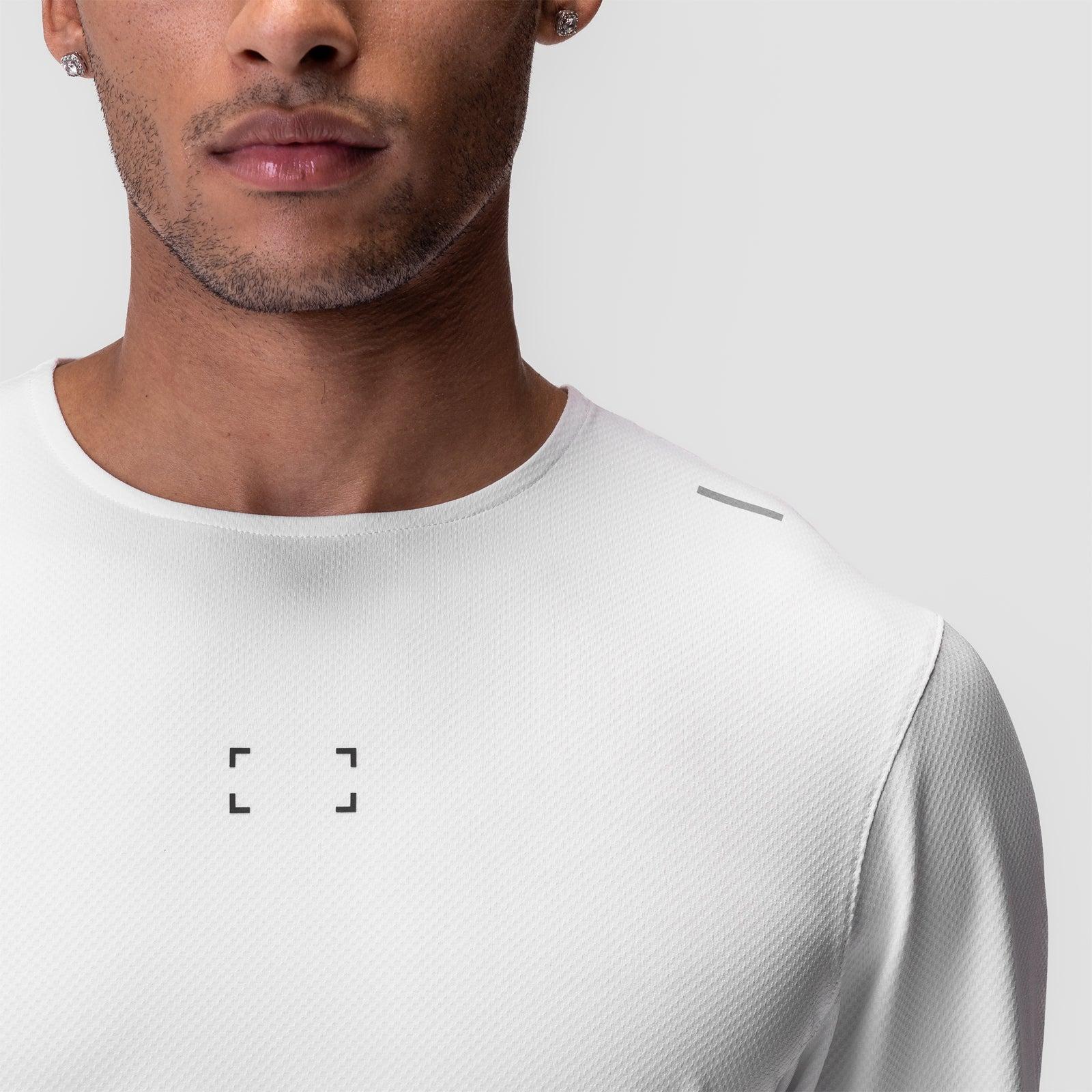 0907. Nano-Mesh Training Long Sleeve - White "Space Bracket" Product Image