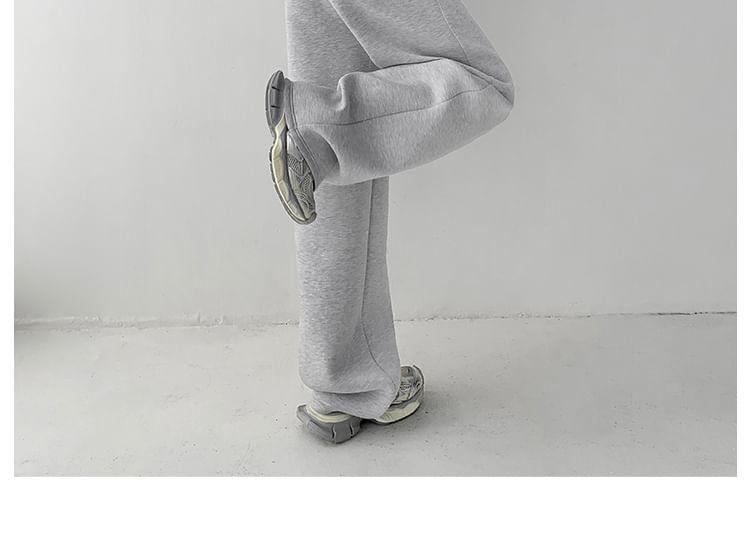 Cropped Hooded Pullover Jacket / Low-Waist Straight-Cut Sweatpants Product Image