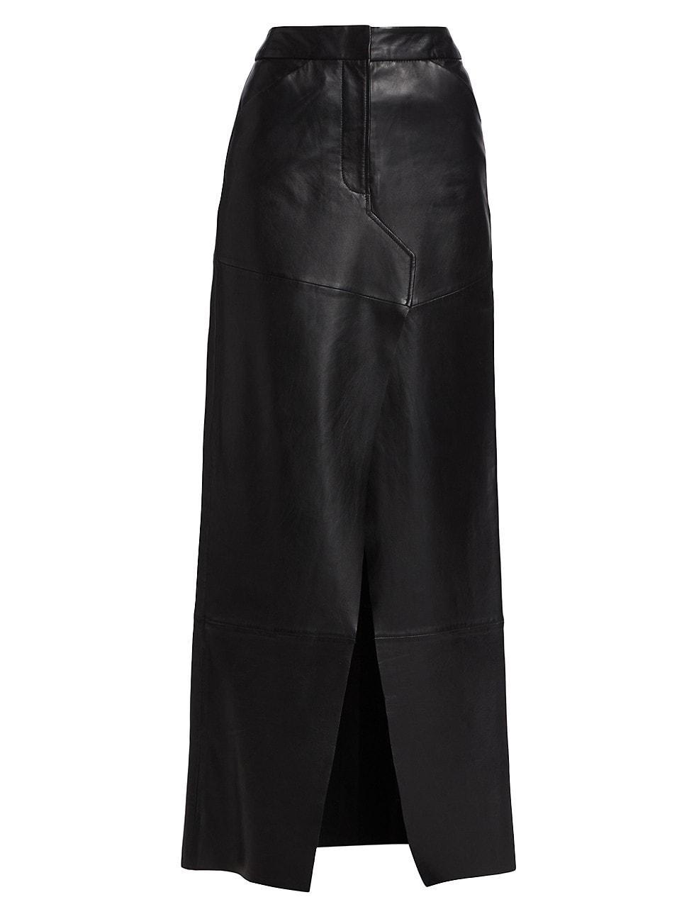 Womens Mariette Leather Maxi Skirt Product Image