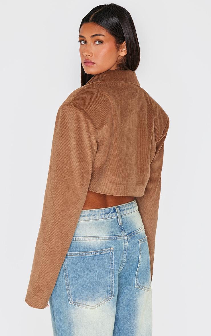 Brown Cord Cropped Blazer Product Image