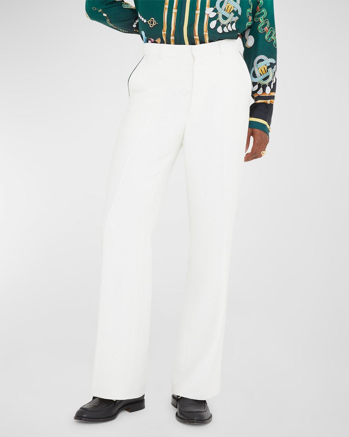 Mens Textured Straight-Leg Trousers Product Image