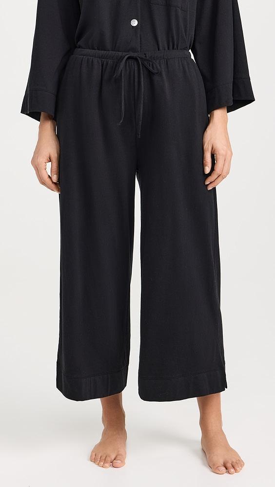 Petite Plume Women's Luxe Pima Black Wide Leg Pajama Set | Shopbop Product Image