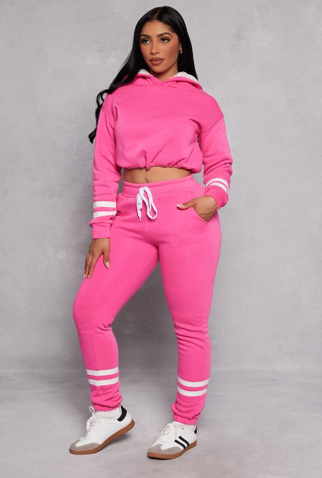 Womens Fleece Lined Varsity Stripe Sweatpants Product Image