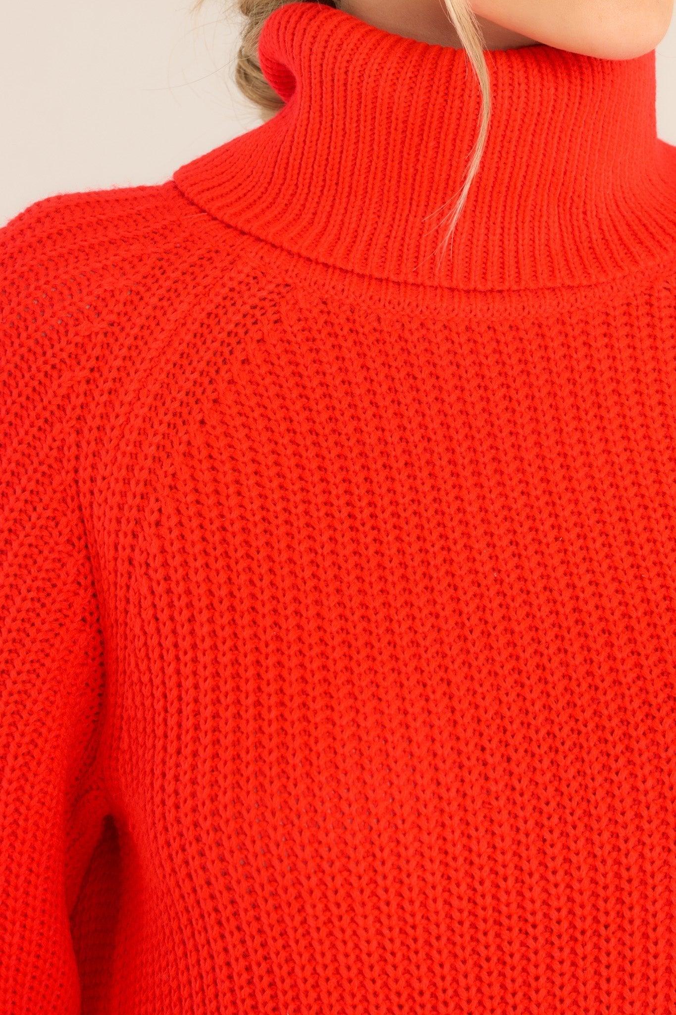 On My Way Up Red Sweater Dress Product Image