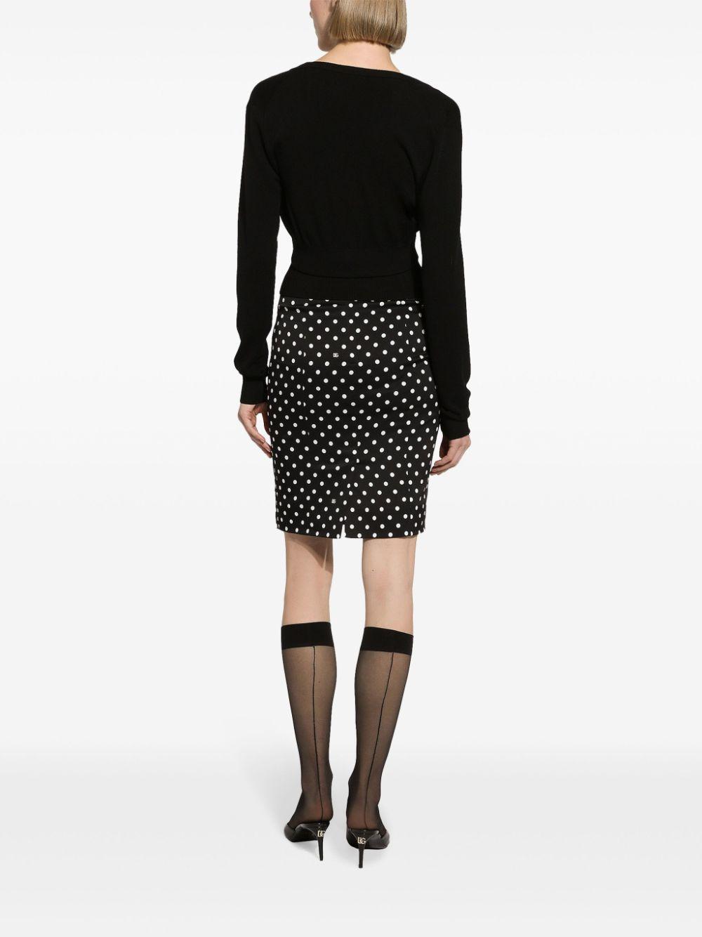 Polka-dot Print Pencil Skirt In Pois Product Image