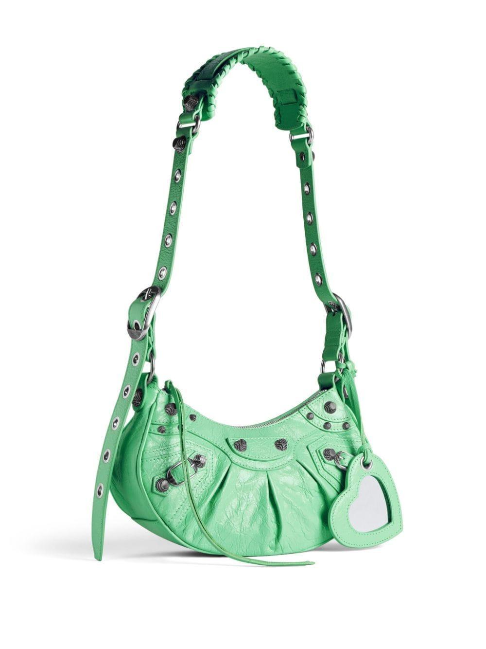 BALENCIAGA Le Cagole Xs Leather Shoulder Bag In Green Product Image