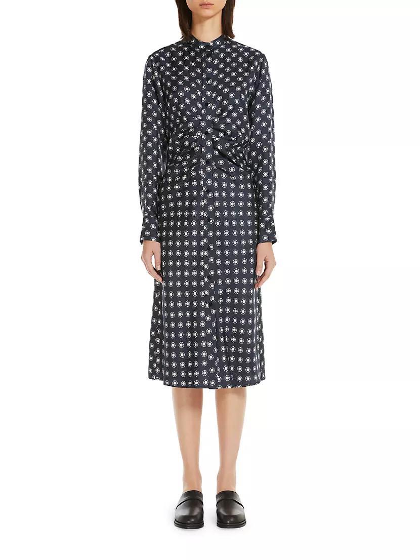 Melania Abstract Silk Midi-Dress Product Image