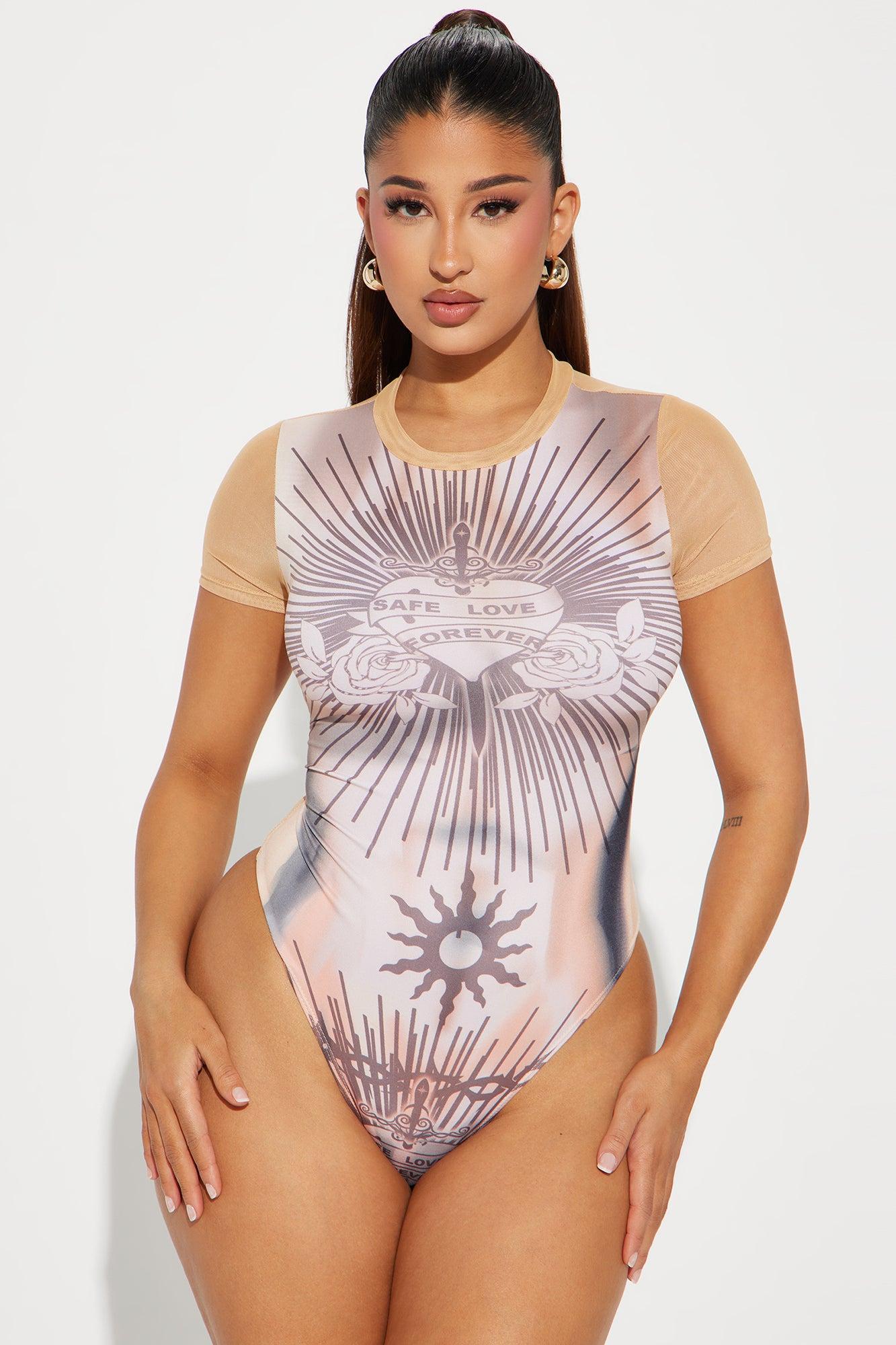 Forever Love Mesh Bodysuit - Natural/Combo Product Image