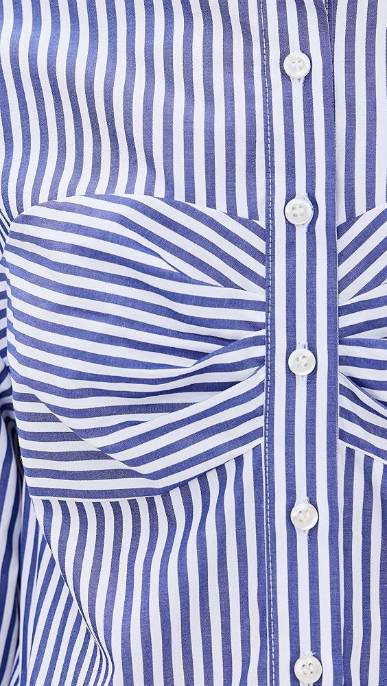 Kika Vargas Blue Stripes Cotton Rigoberta Top | Shopbop Product Image