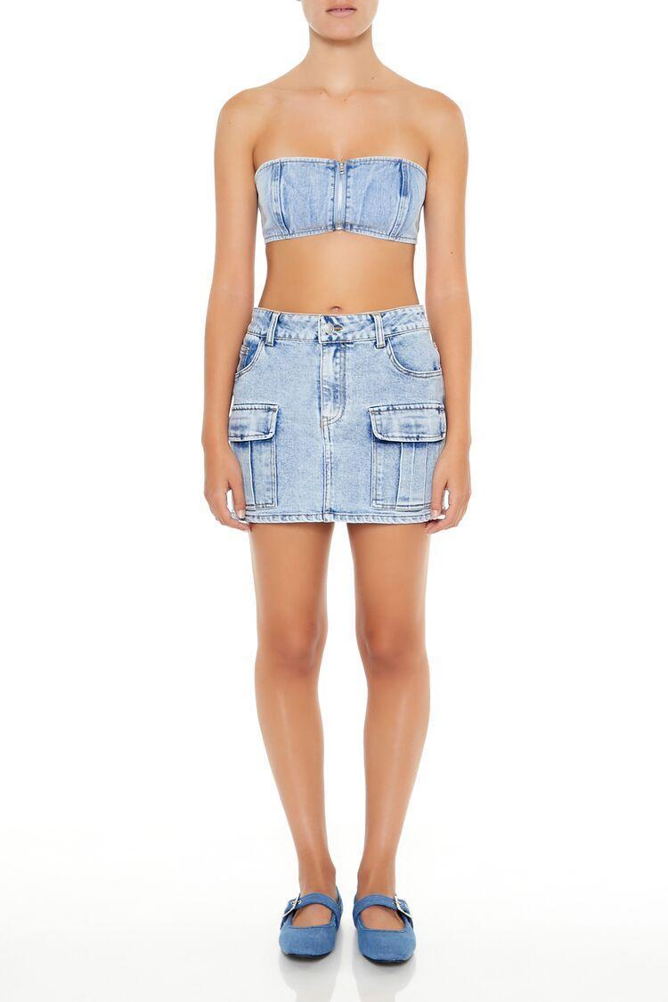 Denim Cargo Mini Skirt | Forever 21 Product Image