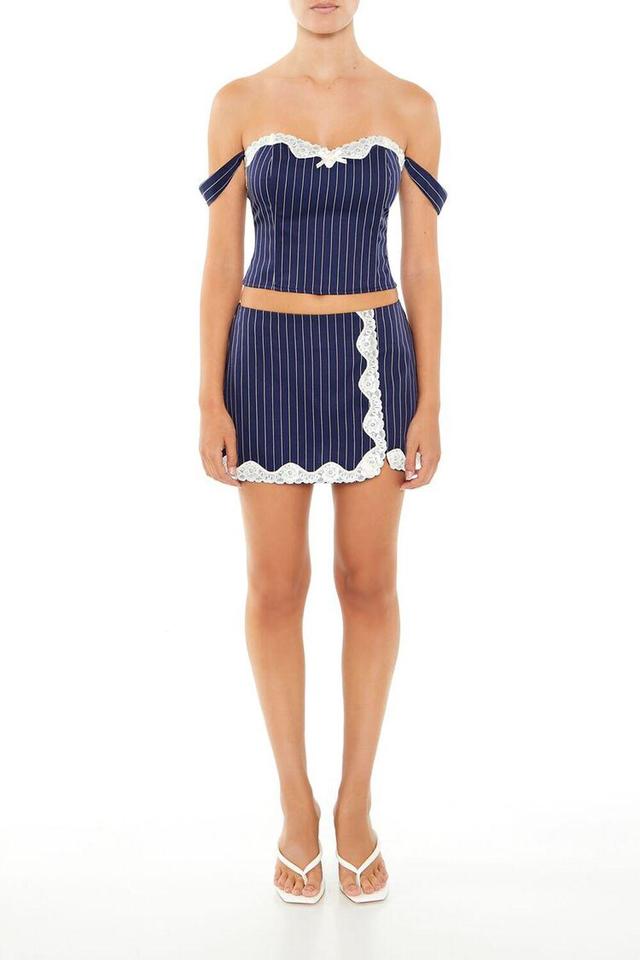 Pinstriped Crop Top & Skirt Set | Forever 21 Product Image