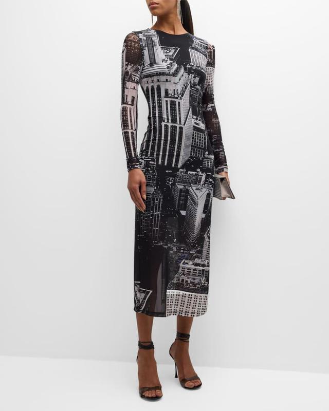 Delora Printed Body-Con Midi Dress Product Image