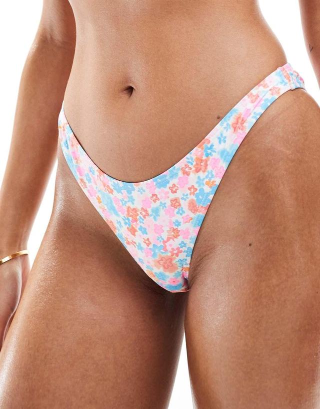 Cotton On high side brazilian bikini bottoms in orange floral  Product Image