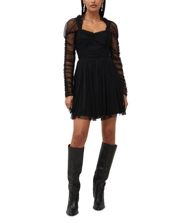 French Connection Womens Edrea Ruched Tulle Dress Product Image