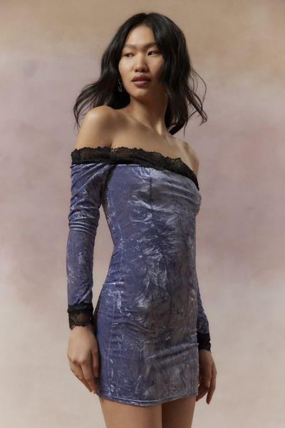 Kimchi Blue Ryder Velvet & Lace Mini Dress Womens at Urban Outfitters Product Image