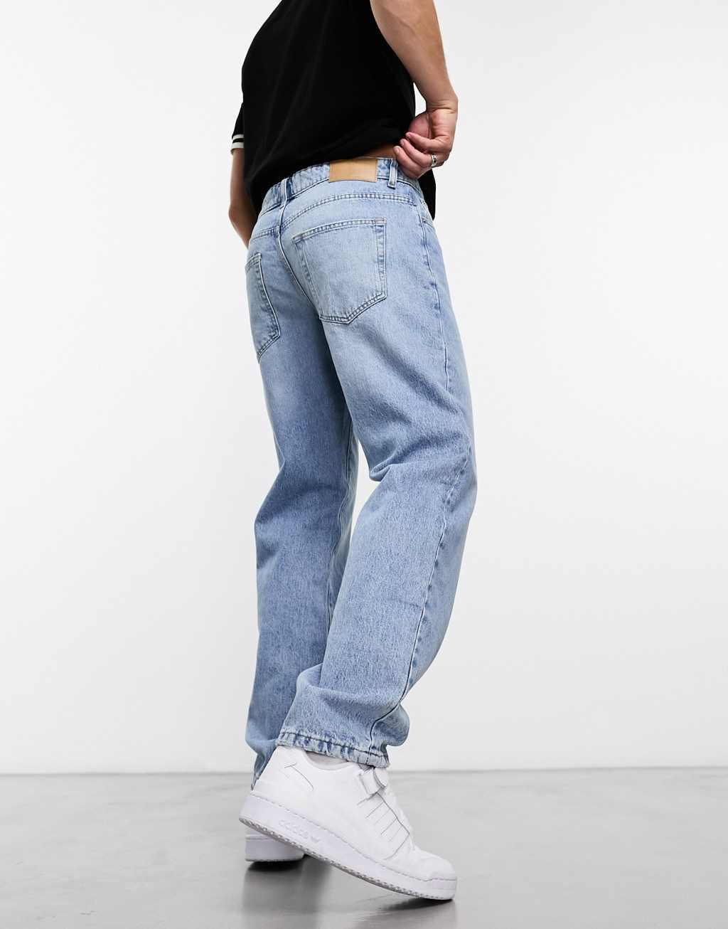 Only & Sons Edge straight fit jeans in light wash Product Image