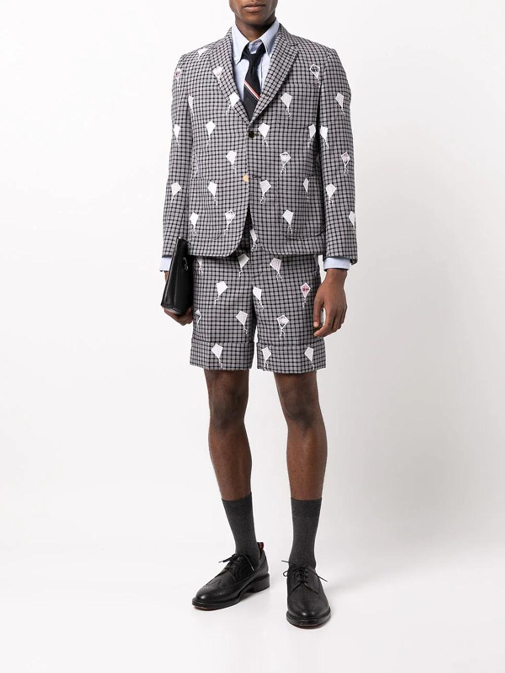 THOM BROWNE Lobster-embroidered Cotton-poplin Shirt In Blue Product Image