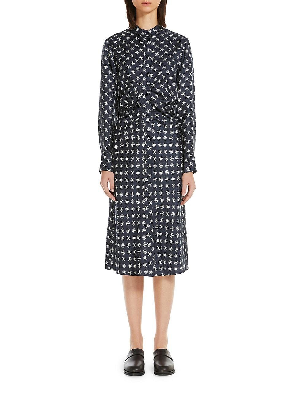 Womens Melania Abstract Silk Midi-Dress Product Image