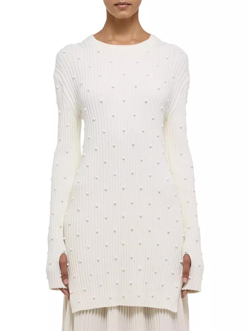 Embellished Crewneck Cotton Minidress Product Image