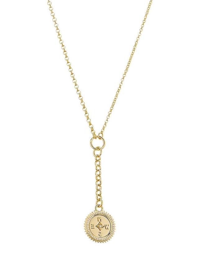 Womens Internal Compass 18K Yellow Gold & 0.13 TCW Diamond Small Mixed Belcher Chain Necklace Product Image