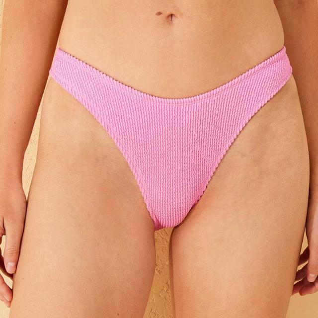 Womens Pucker Textured Low-Rise Extra High Leg Extra Cheeky Bikini Bottom - Wild Fable Product Image