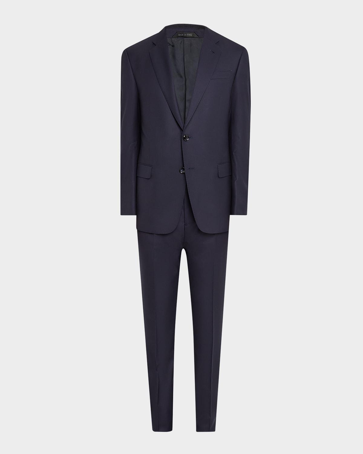 Mens Solid Wool Suit Product Image