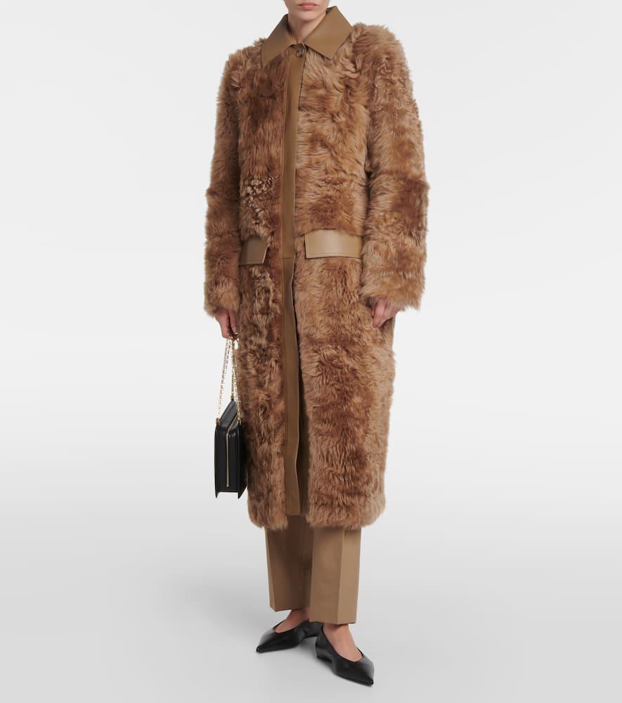 Faux-fur Coat Beige Product Image