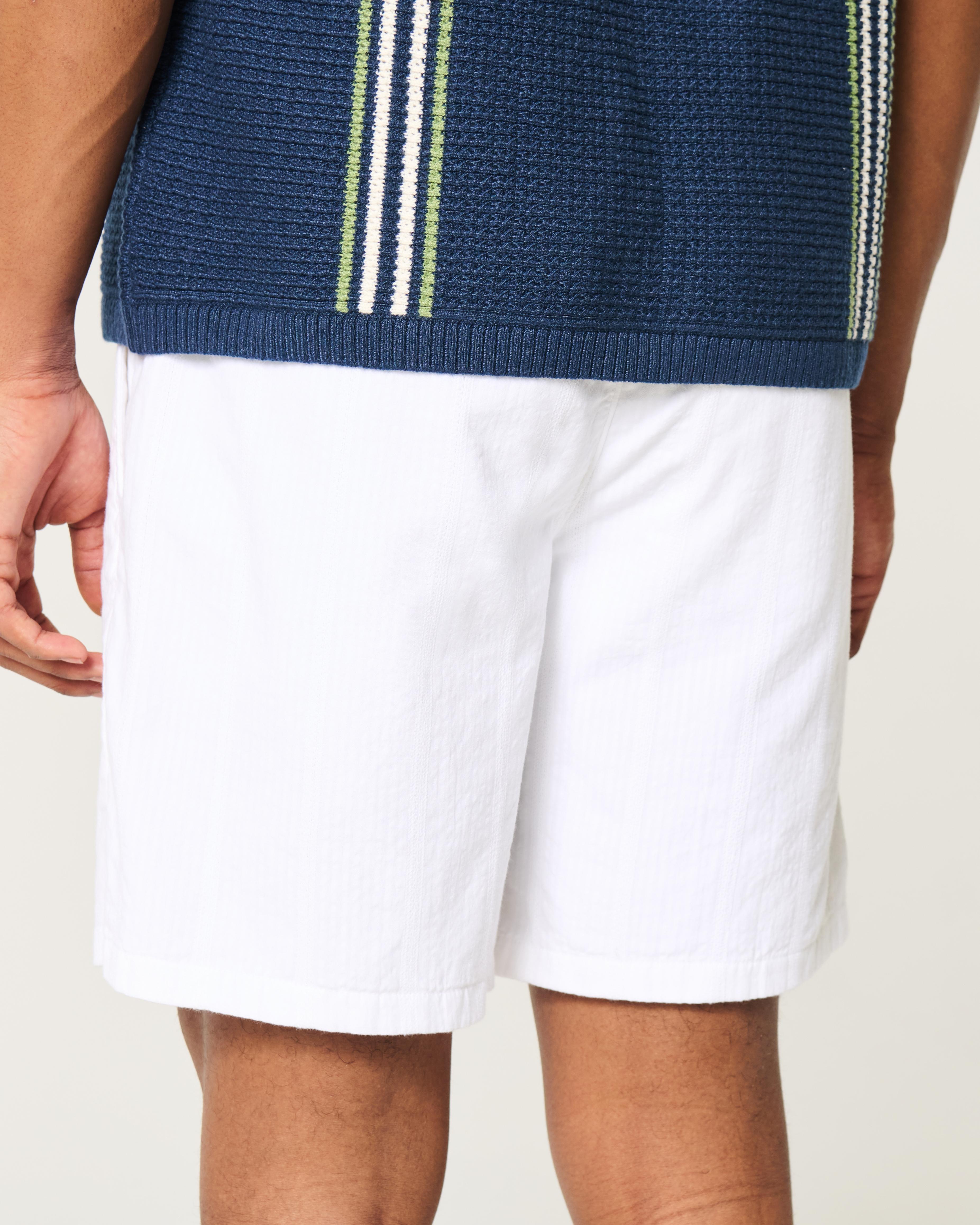 Above-the-Knee Crinkle Cotton Shorts Product Image