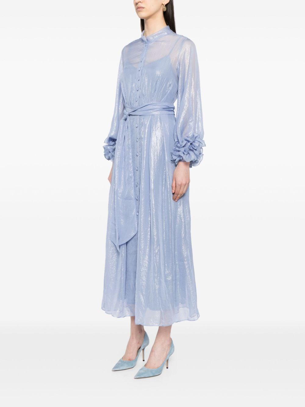 Esme foiled-finish pleated maxi dress Product Image