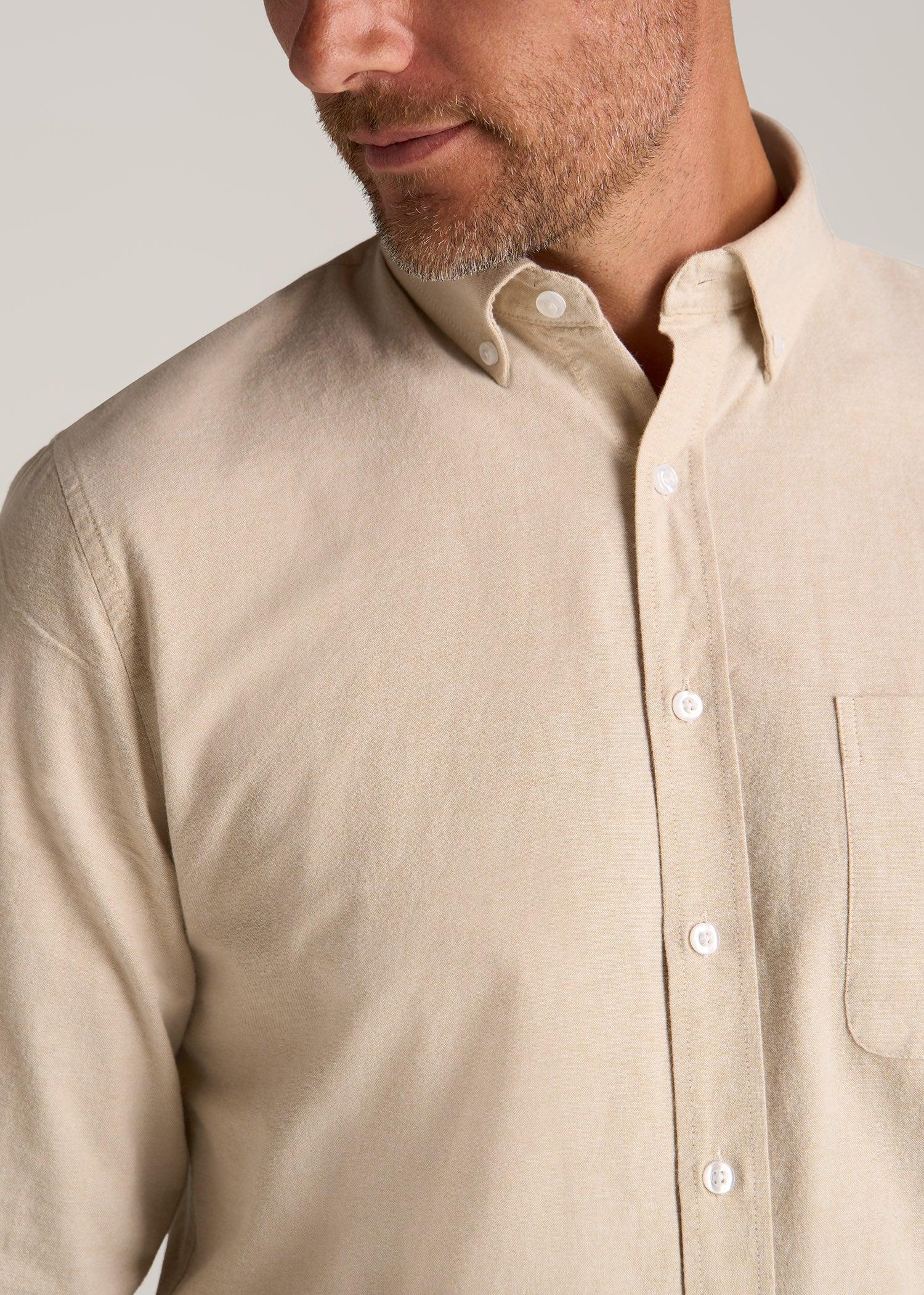 Washed Oxford Shirt for Tall Men in Sandstone Product Image