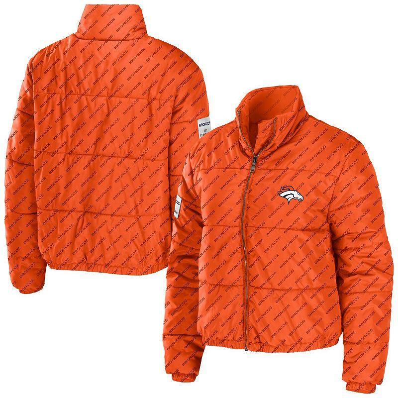 Womens WEAR by Erin Andrews Denver Broncos Puffer Full-Zip Cropped Jacket Product Image