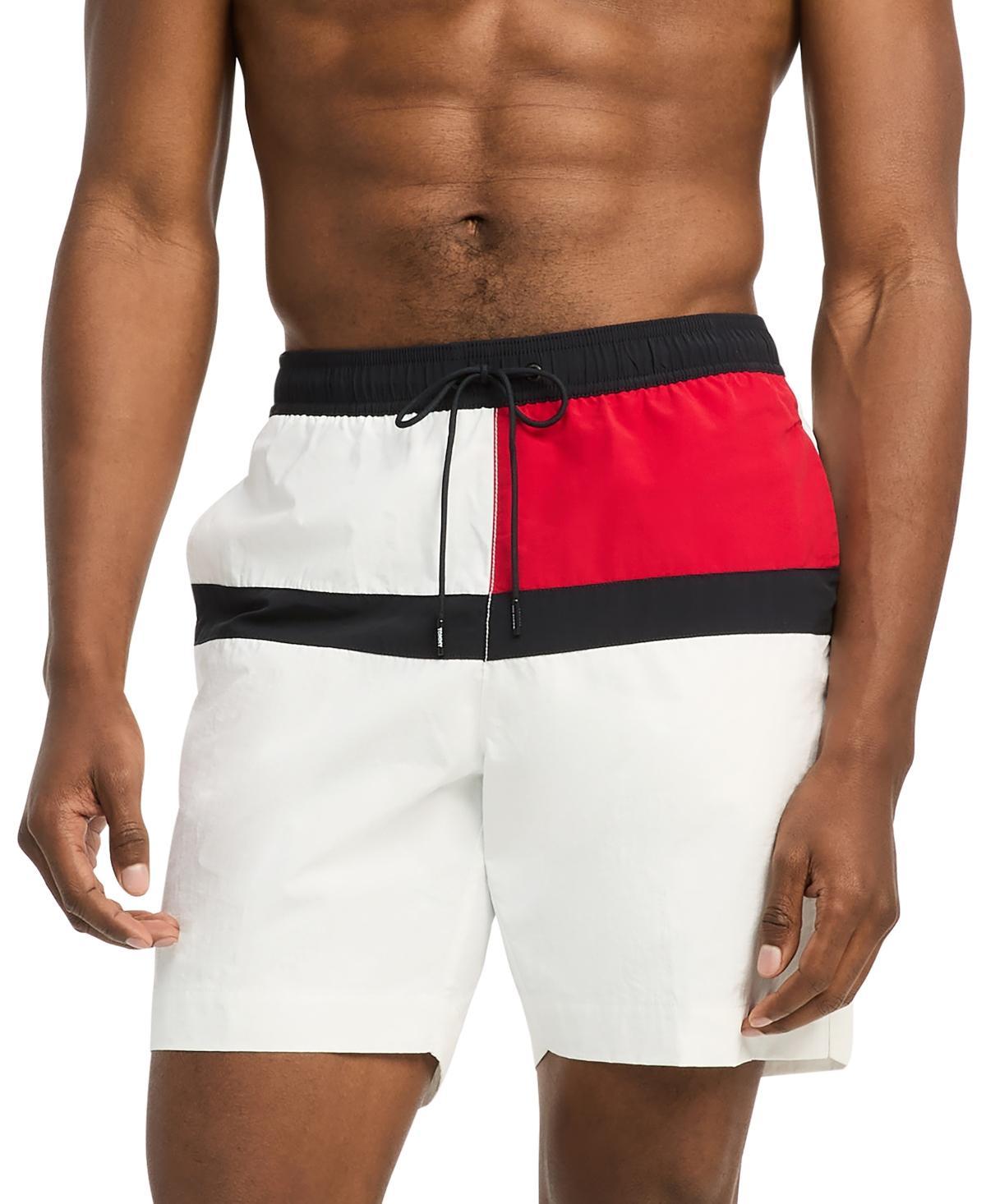 Tommy Hilfiger Mens Long Drawstring Flag 7 Swim Trunks Product Image