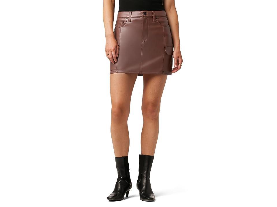 Womens Faux-Leather Cargo Miniskirt Product Image