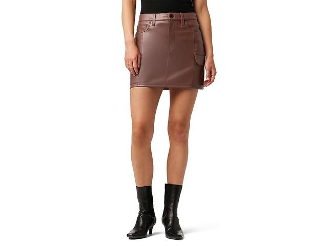 Womens Faux-Leather Cargo Miniskirt Product Image