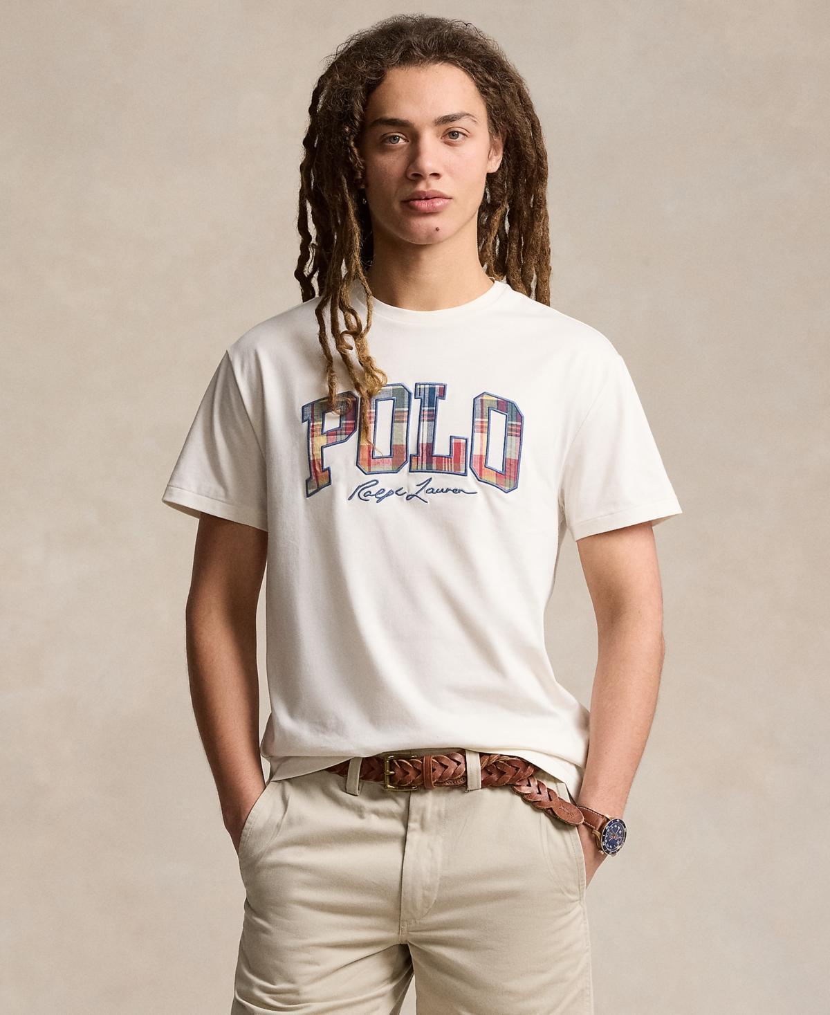 Polo Ralph Lauren Mens Classic-Fit Plaid-Logo Jersey T-Shirt Product Image