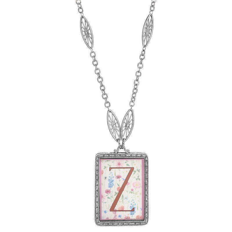 1928 Floral Motif Initial Pendant, Womens, Z Product Image