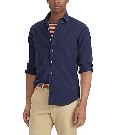 Mens Garment-Dyed Classic-Fit Oxford Shirt Product Image