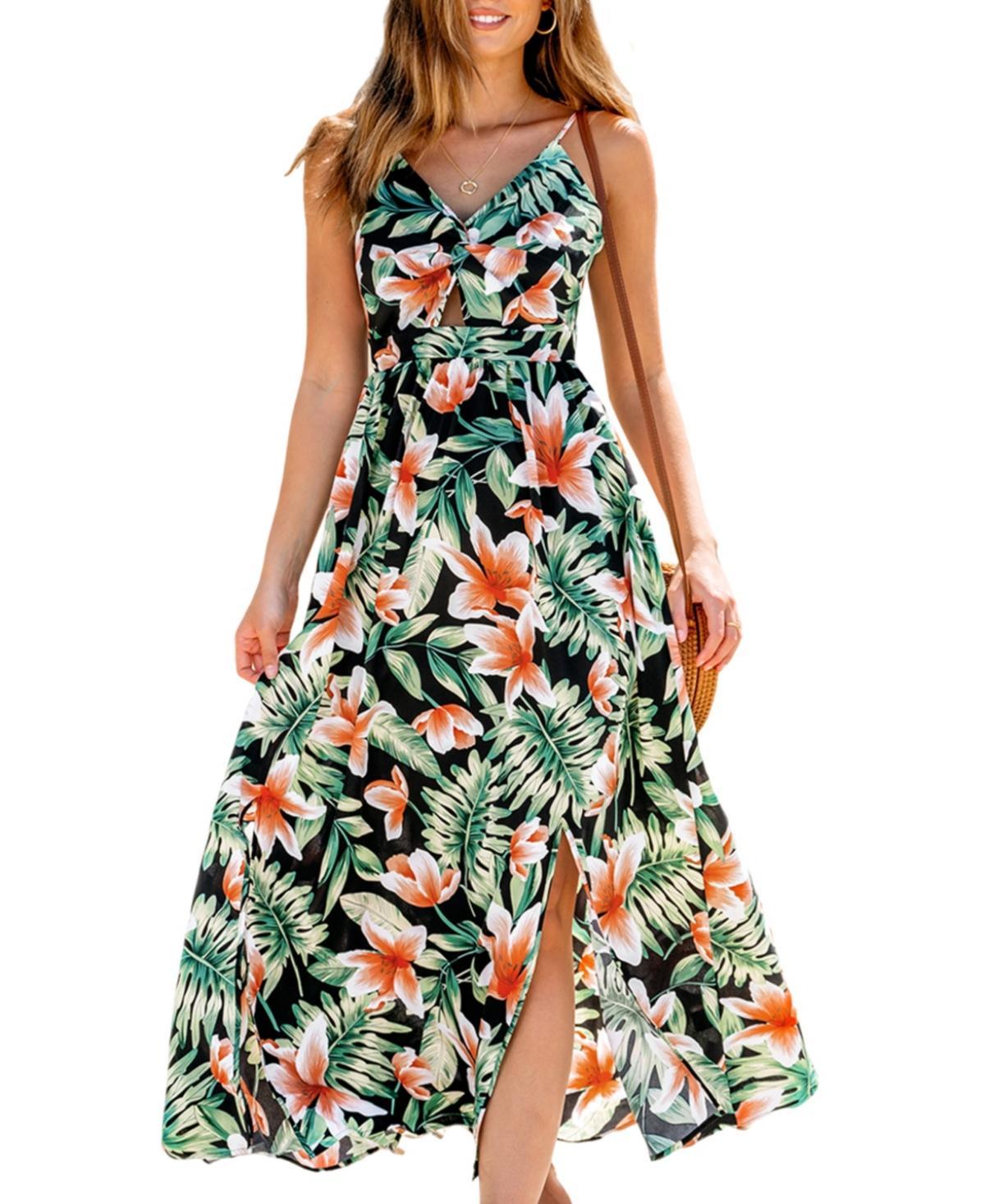 Cupshe Womens Tropical Floral Print Maxi Beach Dress Product Image