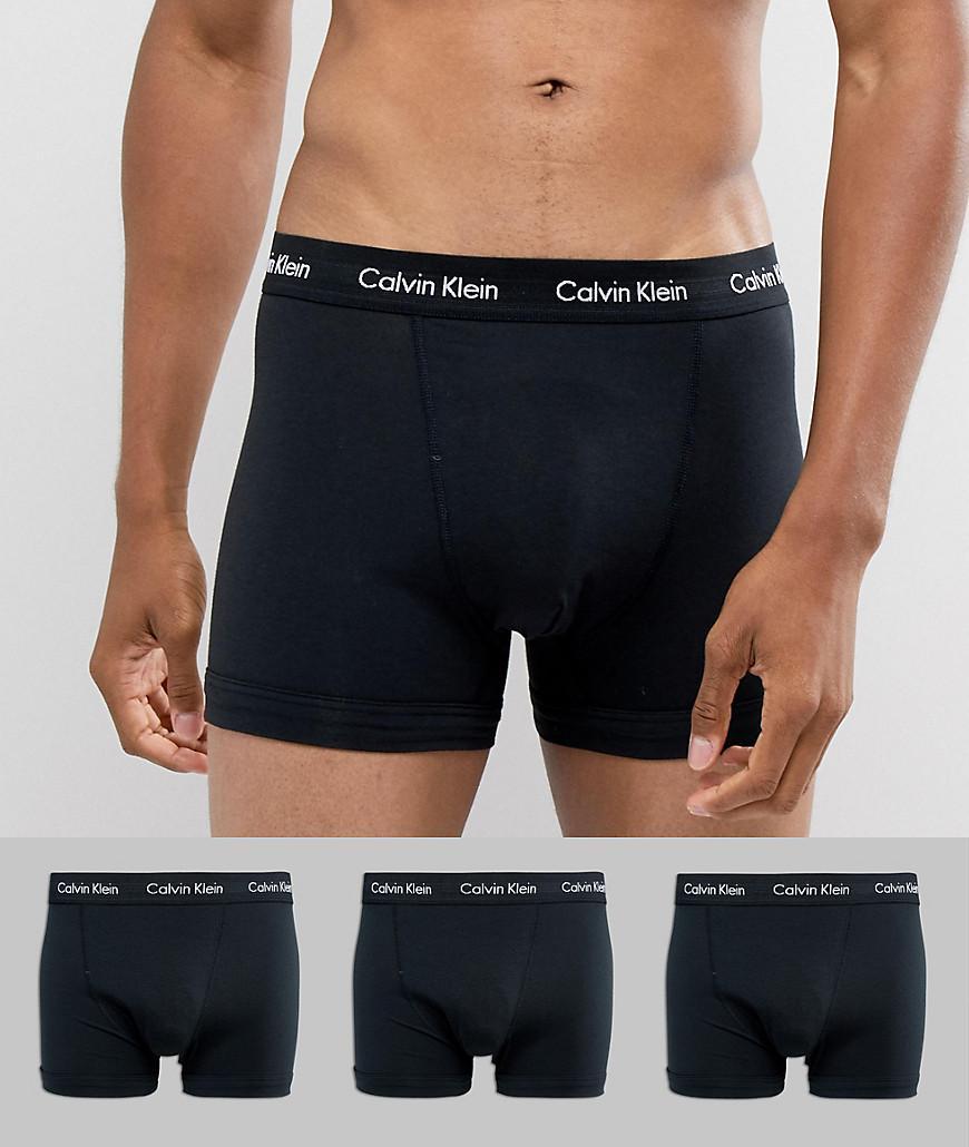 Calvin Klein Cotton Stretch 3 pack boxer briefs in black Product Image