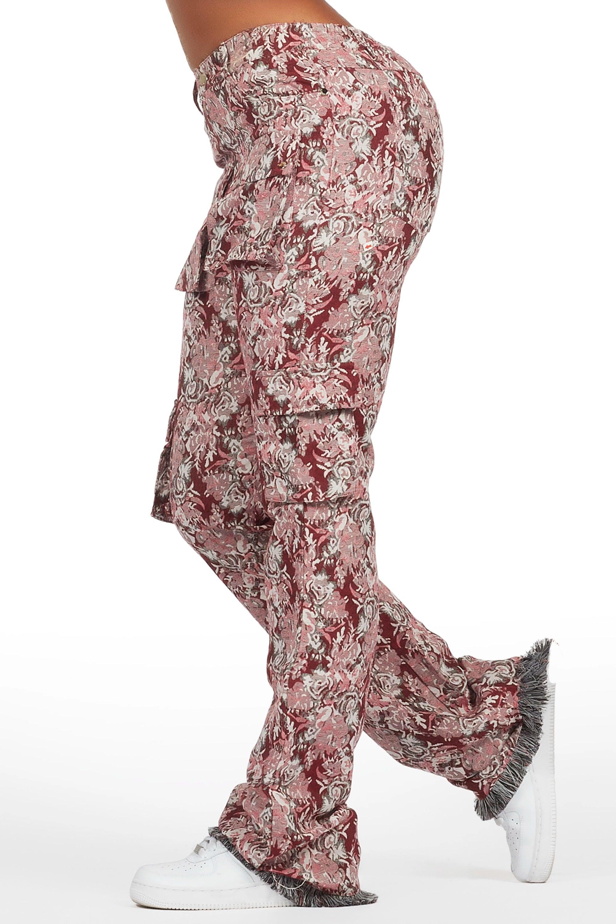 Viviane Pink Floral Tapestry Stacked Pant Female Product Image