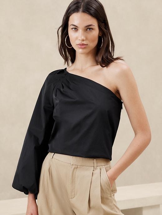 Taffeta One-Shoulder Top Product Image