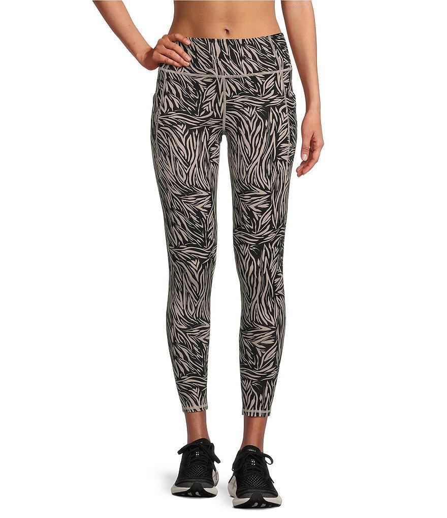 Kinesis High Rise Toffee Swirl Print 7/8 Moisture Wicking Leggings Product Image