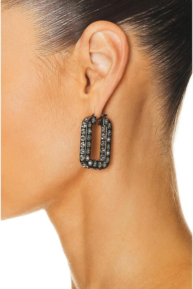 AMINA MUADDI Charlotte Hoop Earrings in Grey Product Image