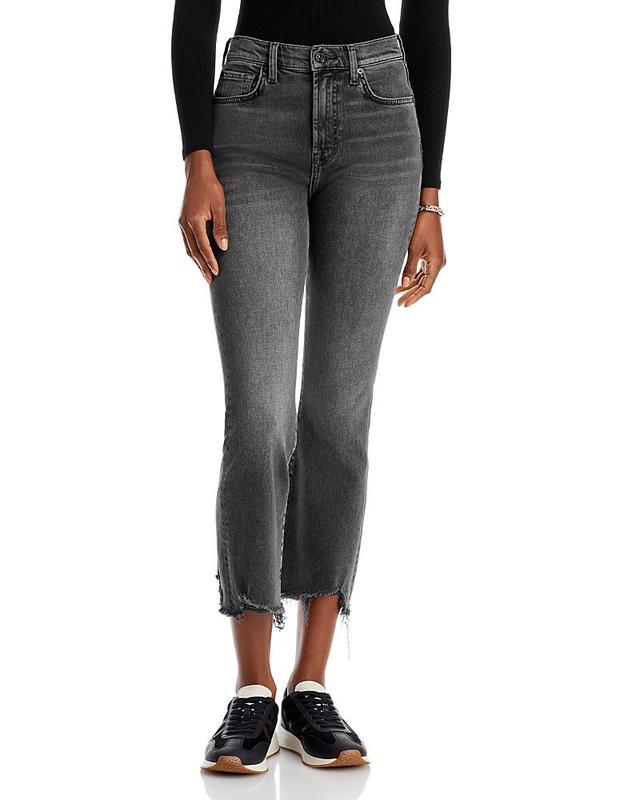 7 For All Mankind High Waist Chew Hem Slim Kick Flare Jeans Product Image