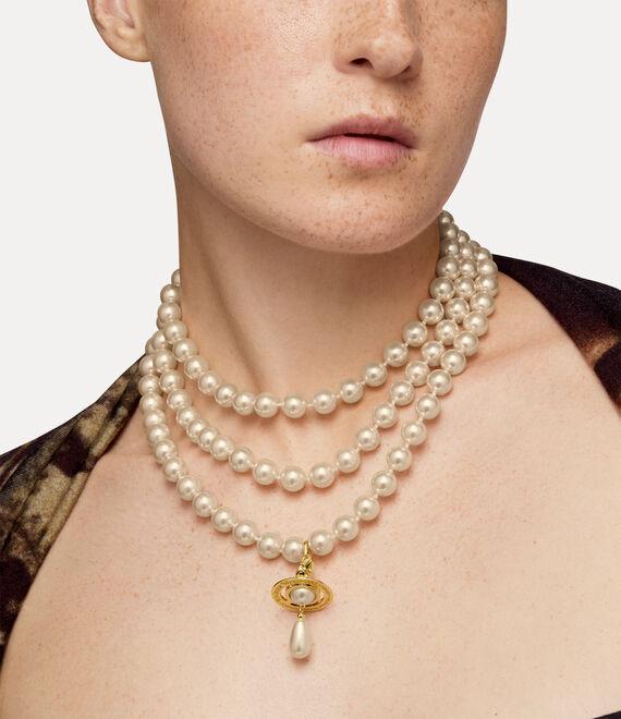 Three Row Pearl Drop Choker Product Image