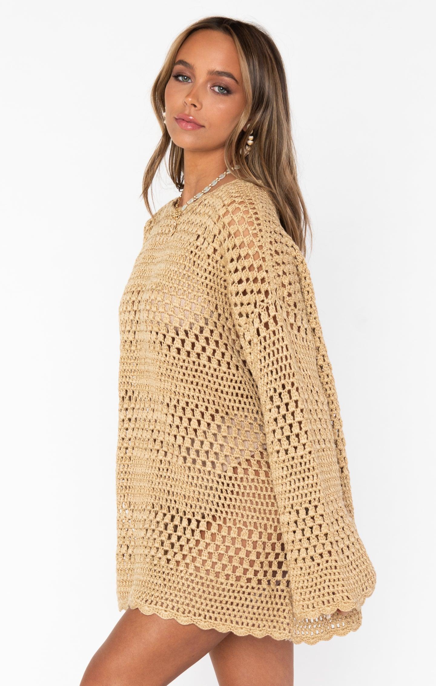 Paula Pullover ~ Latte Crochet Product Image