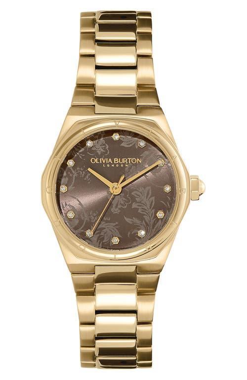 Olivia Burton Womens Sports Luxe Hexa Mini Carnation Gold-Tone Stainless Steel Bracelet Watch 28mm Product Image