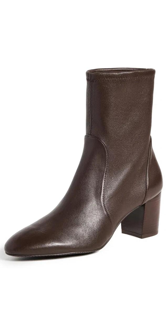 STUART WEITZMAN 60mm Yuliana Booties Walnut/dark Brown In Walnut/dark Brown Leather Product Image