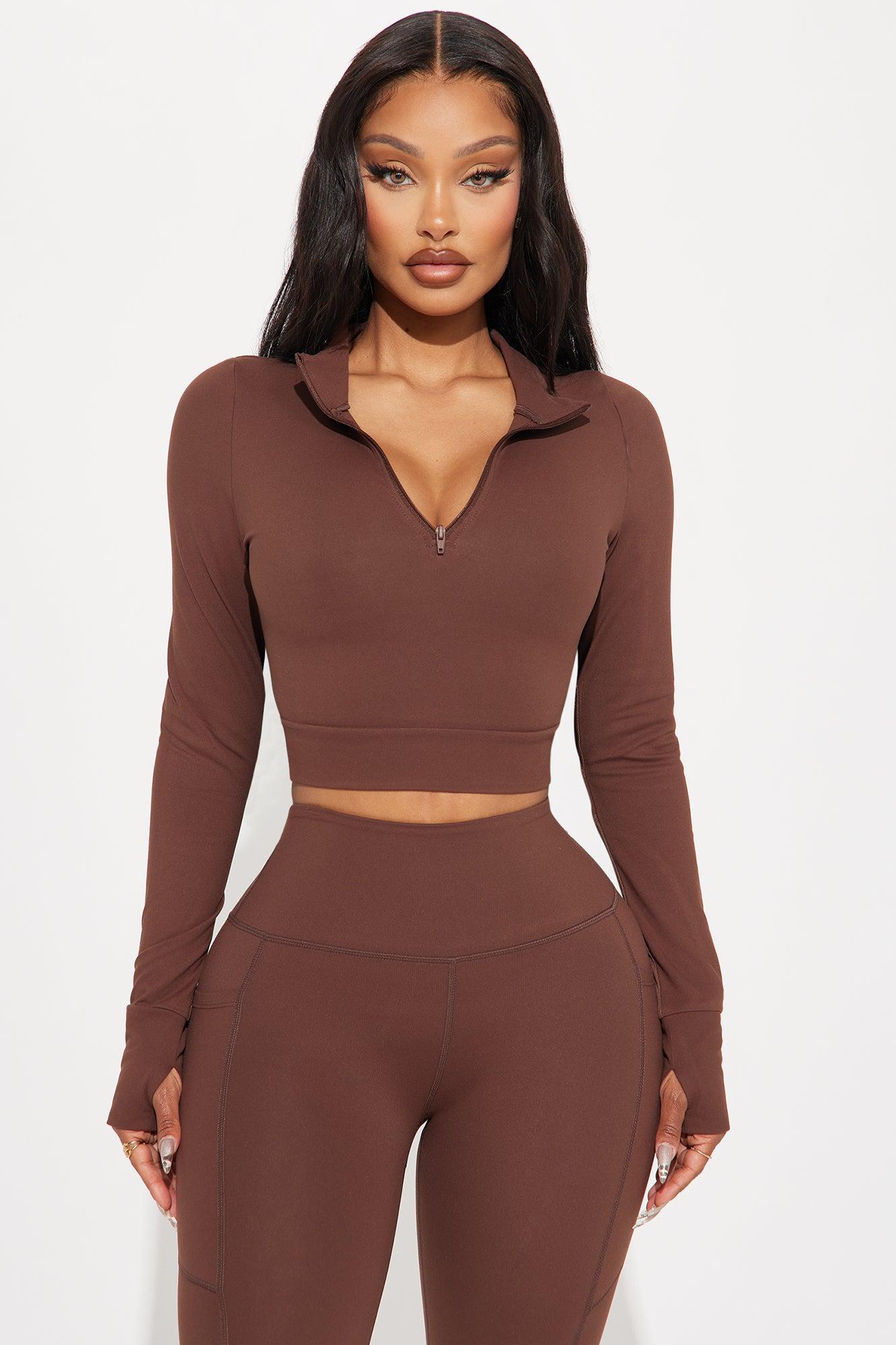 Jolie Super Soft Active Top - Chocolate Product Image